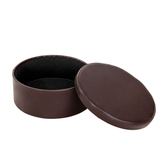 Pouf SoBuy avec espace de rangement FSS67-BR - Ø 39 x 19 cm - Marron