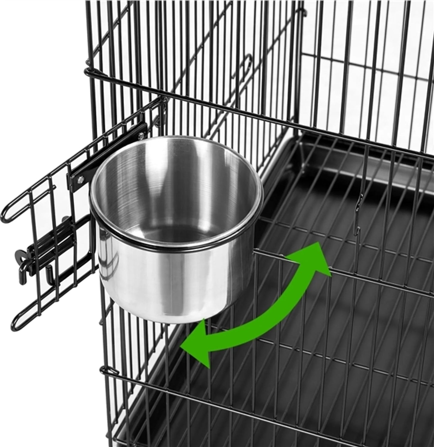 Yaheetech Cage à oiseaux - Perruches et perroquets - 59.5x59.5x150 cm - Mobile - Support amovible - Perchoirs - Noir