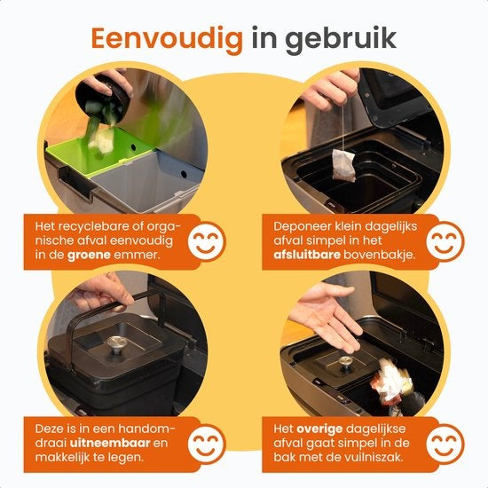 Poubelle de tri sélécrtif automatique - Goliving  - 64 L - Poubelle à détécteur - Séparation des déchets - Détecteur mains libres - Résistant à l'humidité - Acier inoxydable - 40L + 2x12L + 8L - Argenté