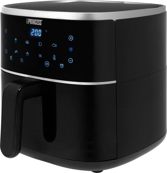 Princess Friteuse à air numérique 182238 - Inclut une grille réglable en hauteur - Grande capacité 4 litres - Noire - Écran tactile numérique - 8 programmes automatiques