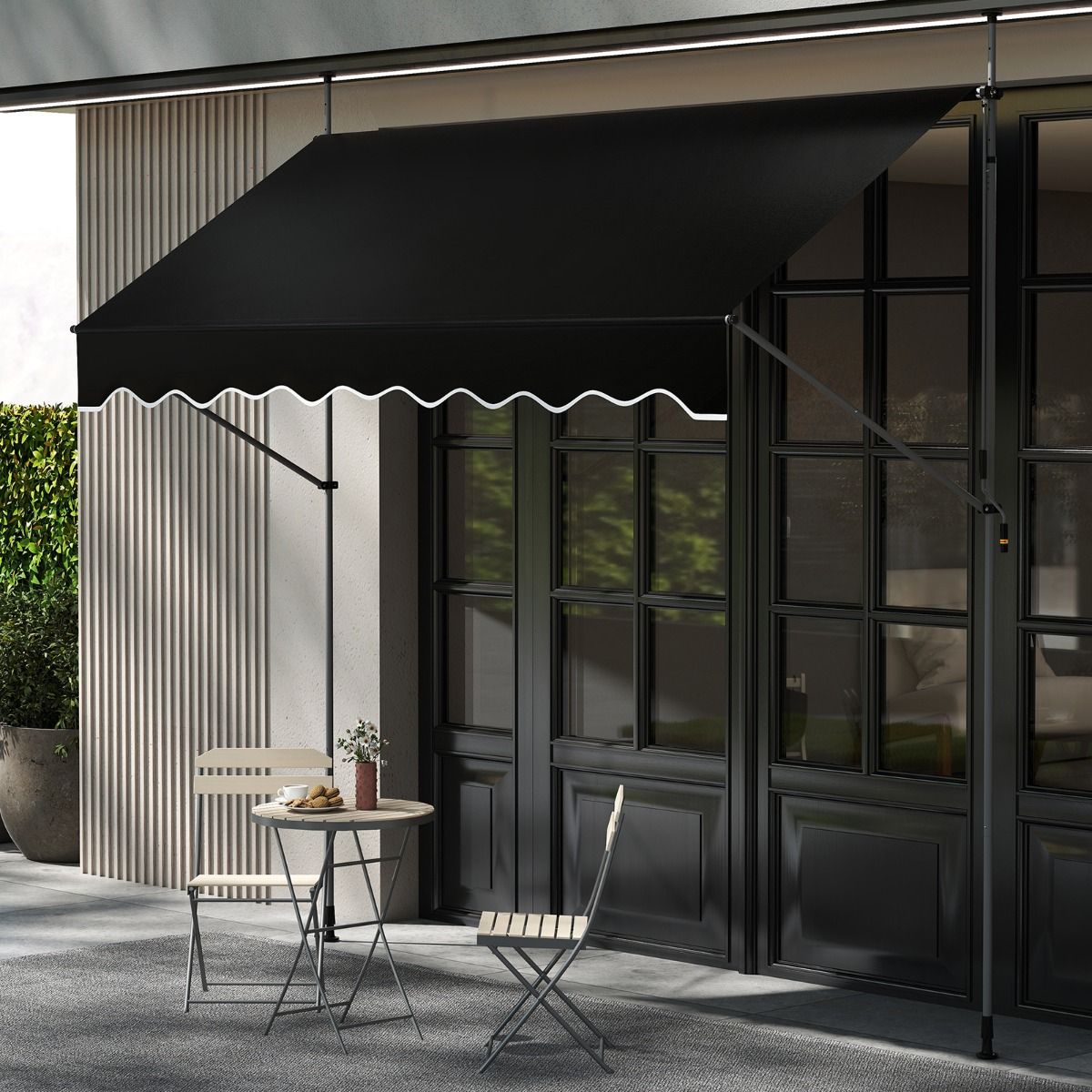 Store Coast sans perçage - Réglable manuellement - Résistant aux UV - Noir 300 cm