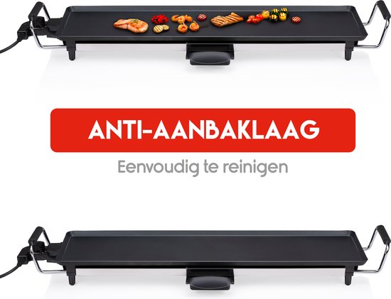 alpina Teppanyaki griddle - Plaque de gril - Set gourmet 4 personnes - 70 x 23cm - 2000W