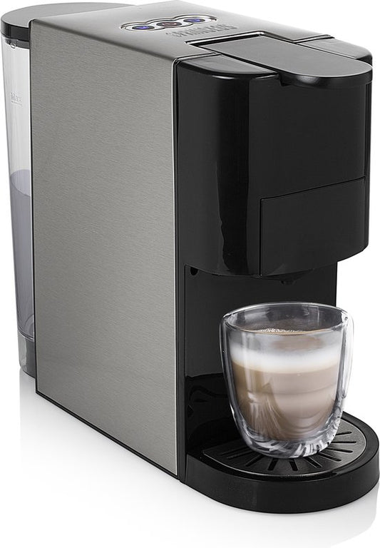 Machine à café Princess 249451 Multi Capsule - 5 en 1 - Compatible avec les capsules Nespresso et Dolce Gusto - Noir / Argent