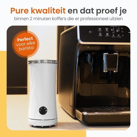 Goliving Mousseur à lait électrique 4 en 1 pour faire mousser et chauffer Revêtement antiadhésif 240 ml Blanc