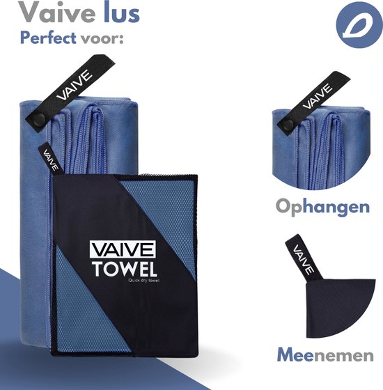 VAIVE Serviette microfibre - Serviette de plage 100x200 - Serviette de bain - Serviette de voyage Séchage rapide - Bleu