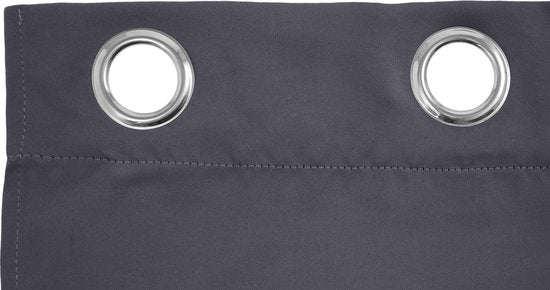 Rideau LIFA LIVING - Gris - Occultant et insonorisant - Rideaux à anneaux - 100 % polyester - 150 x 250 cm - 1 pièce