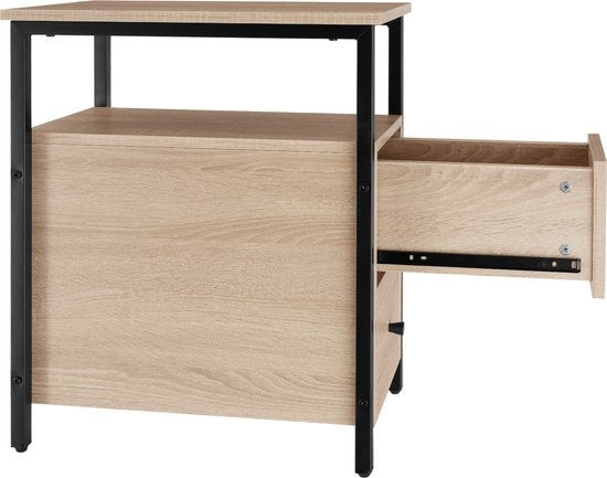 tectake - Table de chevet table d'appoint Tullamore - 49,5x30x61,5cm - industriel - brun clair - 404729
