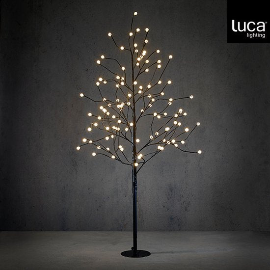 Luca Arbre à lumière avec éclairage LED blanc classique - H150 x Ø80 cm - Métal - Noir
