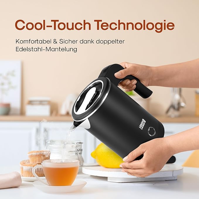 Bouilloire électrique Lebenlang LBL2319 - 0.5L - acier inoxydable - 600W - Noir