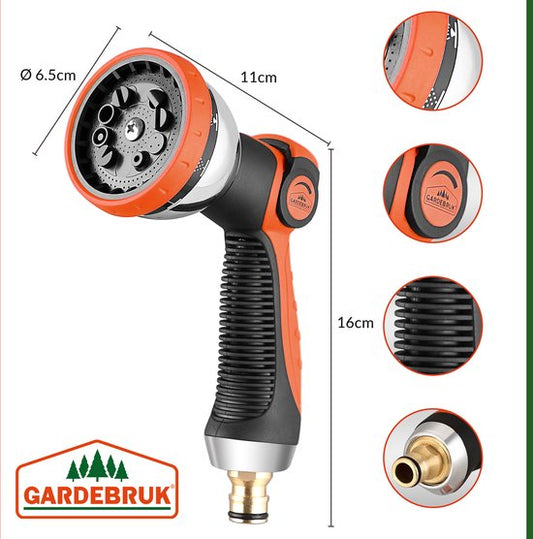Tuyau d'arrosage flexible Gardebruk - 15m 1/2" 3/4" Inch Wall Mounted - Orange