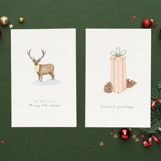 Partizzle 36x Cartes de Noël de luxe avec enveloppes - Cartes de Nouvel An - 2025 Collection / 12 Designs