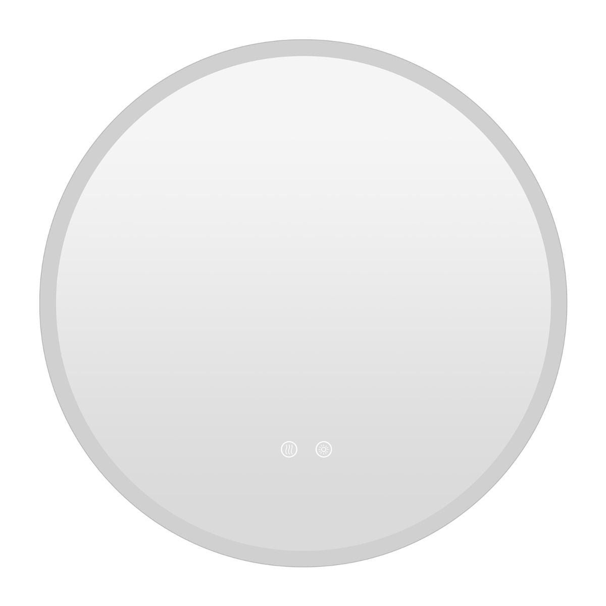 Miroir de salle de bains rond Coast à LED - miroir de maquillage rétroéclairé - 3 couleurs de lumière - 60 cm - argent
