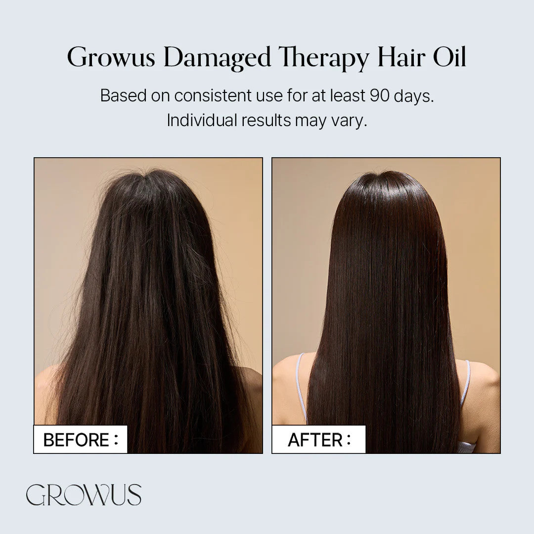 GROWUS Damage Therapy Hair Oil - Huile de coiffage réparatrice et protectrice - 65 ml