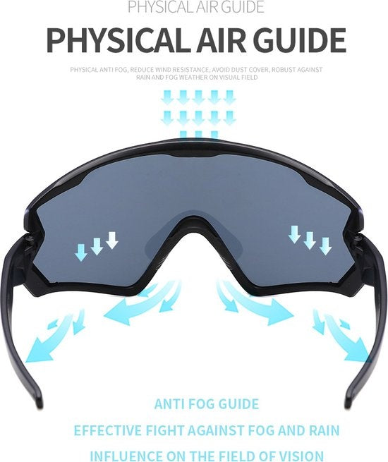 Garpex® Lunettes de cyclisme - Lunettes de sport - Lunettes de soleil polaroïd - Vélo de route - Vélo de montagne - Moto - Monture bleu foncé Lunettes bleues