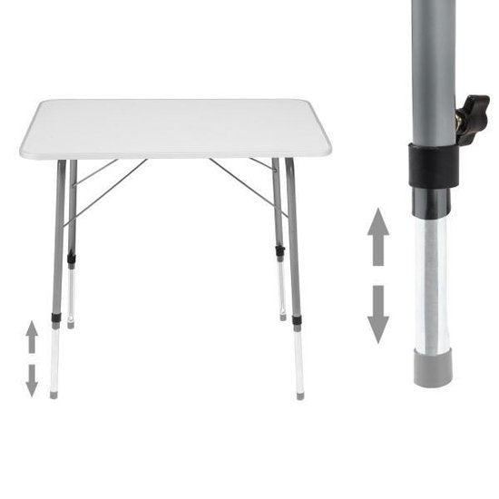 Table de camping, Tectake®, pliante, dimensions 80 x 60 x 68 cm, blanc