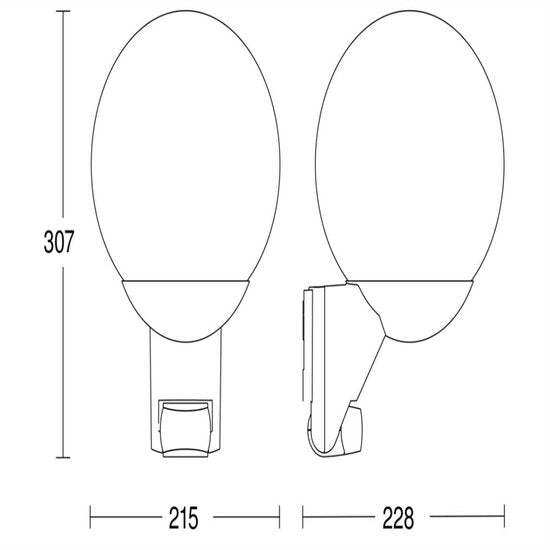 Lampe d'extérieur Steinel avec détecteur de mouvement L858S - culot E27 - 60 W max. - noir