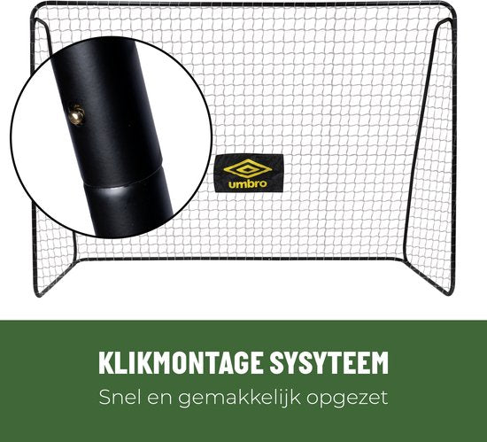 But de football Umbro - But de football 300 x 120 x 205 cm - Grand but de football - Jouet d'extérieur pour enfants et adultes - Montage rapide - But d'entraînement de football - Métal - Noir/Jaune