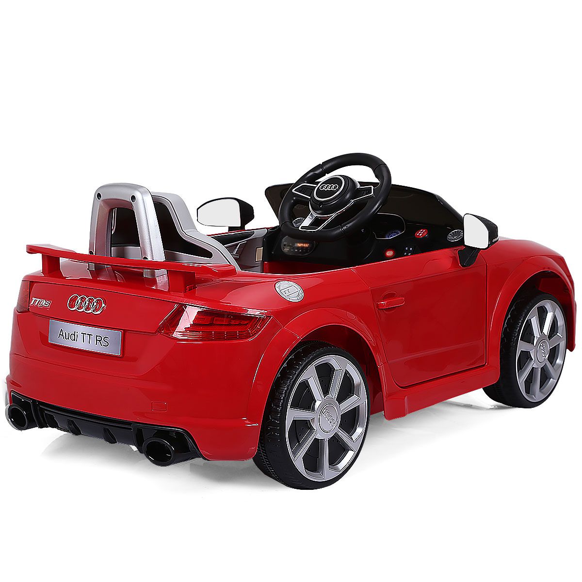 Voiture électrique pour enfants Coast - 2 moteurs - télécommande et musique - rouge 104 x 63,5 x 45,5 cm