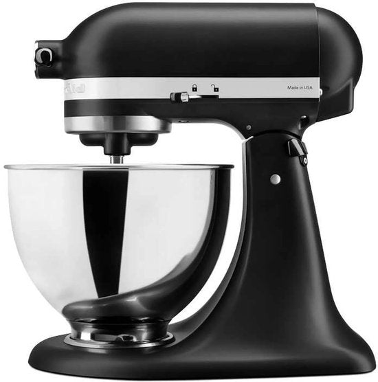 KitchenAid Artisan 5KSM95PSEBM - Robot de cuisine - 4,3 L - Noir mat - 3 crochets pétrisseurs