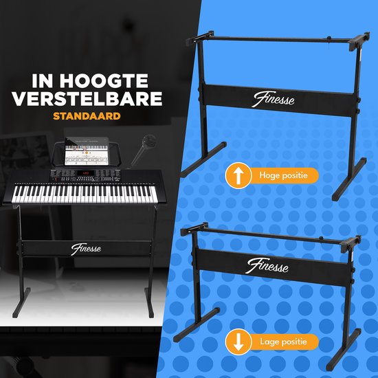 Finesse Keyboard Piano - Stand & Accessories - 61 touches - Digital Piano - Electric Piano - Child