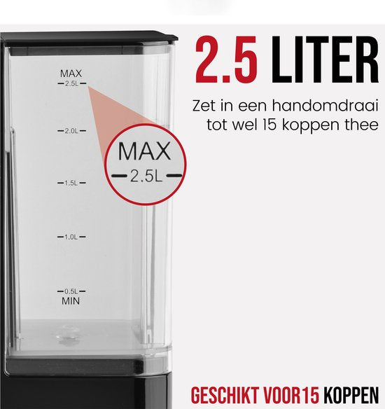 DistinQ Distributeur d'eau chaude - Bouilloire instantanée de luxe - 2,5 litres - Robinet d'eau chaude avec réservoir amovible - bouilloire