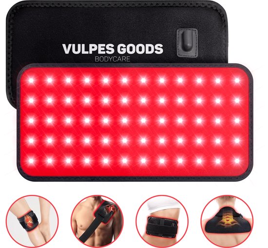 Vulpes Goods® BodyCare - Bande dorsale infrarouge portable - Bande infrarouge - Thérapie infrarouge - Lampe infrarouge - Thérapie par la lumière rouge - Bande chauffante - Thérapie par la lumière rouge - Bas du dos, épaules, cou, jambes - PRO
