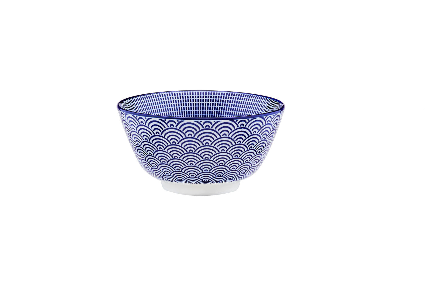 BJORN Sphere Pattern - Lot de 6 bols Ø12cm - Porcelaine - Lavable au lave-vaisselle - Bleu foncé