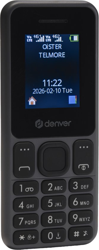Téléphone portable Denver pour seniors 4G - GSM - Sans smartphone - Radio FM - Double SIM - Sans verrouillage SIM - Modèle 2026 - FAS1880L
