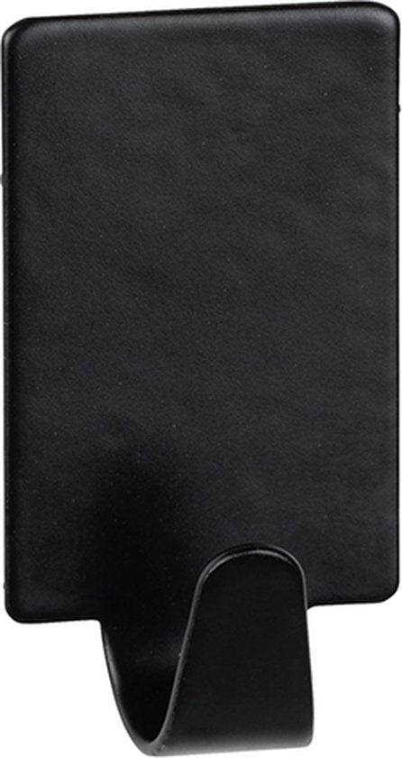 Wenko Crochets muraux rectangulaires, lot de 4 - Noir - Autocollants