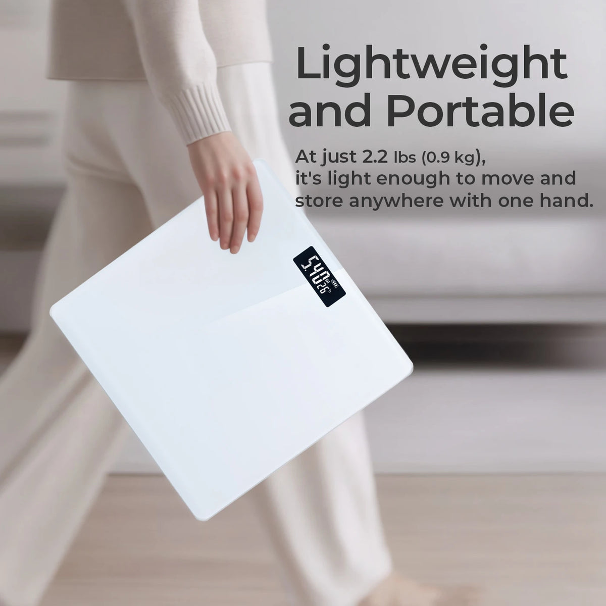 Pèse-personne Sparoma AD-26 - Pèse-personne numérique - 180 kg - Précision de 0,05 kg - Blanc - 26 x 26 cm