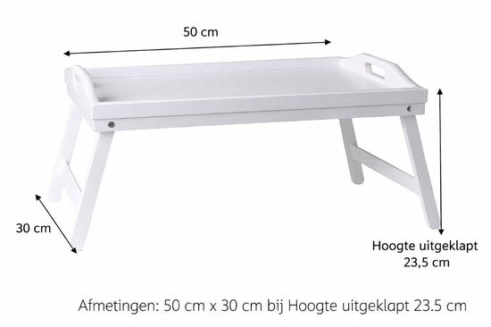 Plateau de petit-déjeuner au lit Ceruzo – Table de lit pliable en bambou 50 x 30 cm – Blanc