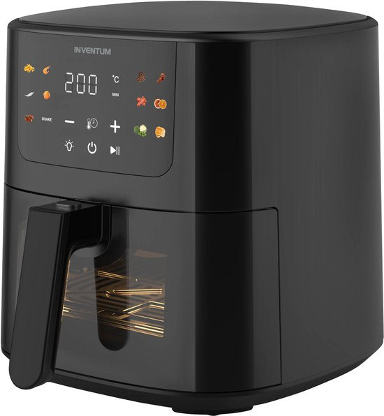 Friteuse à air chaud Inventum GF502HLDB - 5 L - Fenêtre de visualisation - 11 programmes - 70-200 °C - Jusqu'à 5 personnes - Noir - Coupe du monde