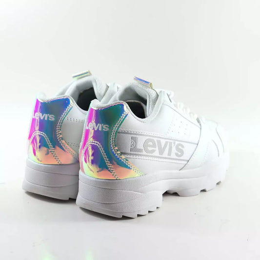 Levi's Soho Trainer Junior Baskets pour filles - blanc taille 31 - Dessus en cuir confortable et facile à enfiler