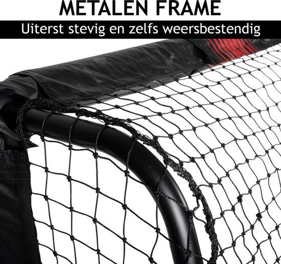 Cage de Football pour Enfants Dunlop - pour Jardin- montage facile - Filet de Football - noir/rouge 240 x 160 x 85 CM - métal
