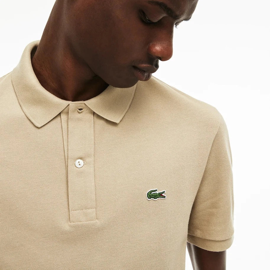 Polo Lacoste Slim Fit - Manches courtes - 100% coton - Beige - Taille XS