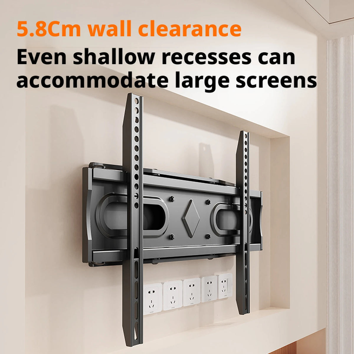 Support mural télescopique pour téléviseur CNTSLNB 32 à 65 pouces – Extensible – Noir – Métal