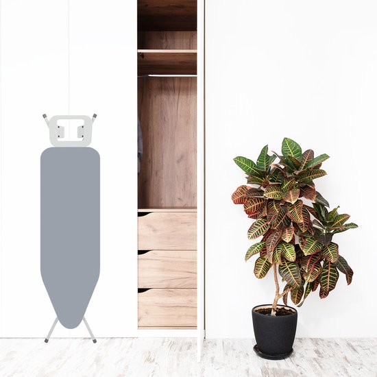 Housse de planche à repasser BRASQ IBC - Gris - Ensemble complet - 122 x 38 cm - Coton de haute qualité - Universelle