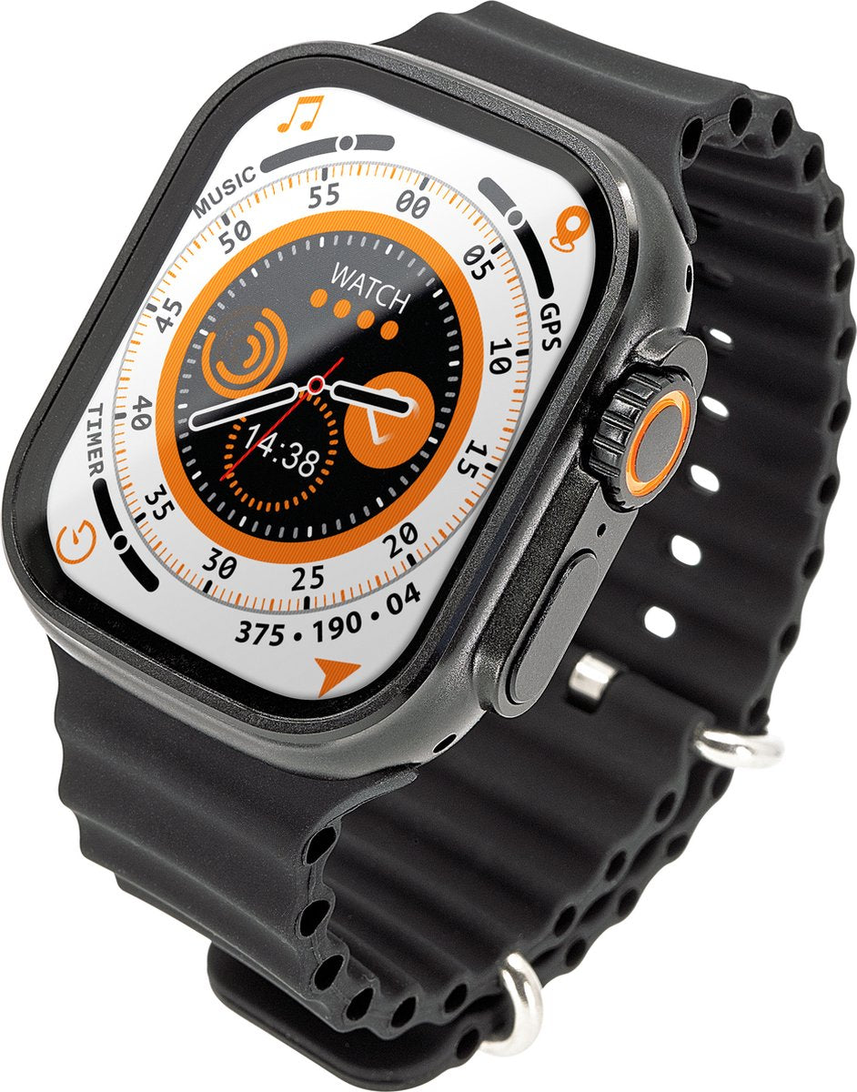 Techancy Smartwatch - Bluetooth - Longue durée de vie de la batterie - Traqueur de sommeil - Hommes et femmes - Noir