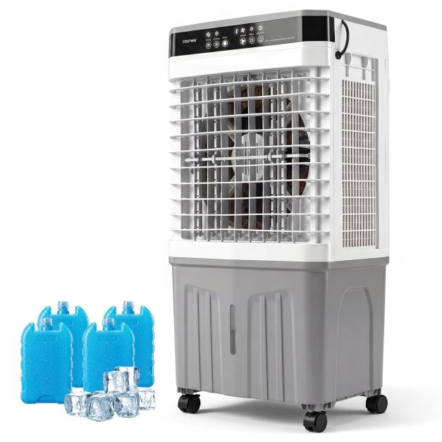 Climatiseur portable 3-en-1 Coast – 20 L – 45 x 33 x 87 cm – Blanc et gris