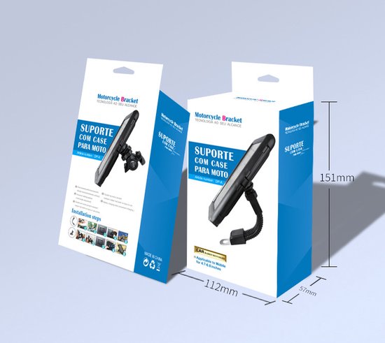 Fuegobird Bicycle Mobile Phone Holder Waterproof Support Universal Gps Bicycle Mobile Phone Holder -Anti Shock &360 degree rotatable - noir