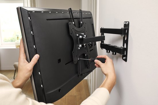 PHILIPS Support mural TV SQM9232/10 - TV de 26" à 70" - Max. 35 KG - TV LED, LCD, QLED, OLED, incurvées et plates - Gestion des câbles TV - Trous de fixation VESA - Noir
