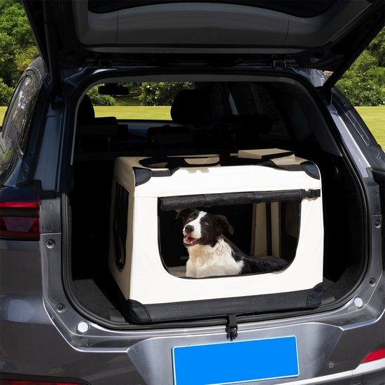 Boîte de transport pliante pour chien / Banc Lassie L - Beige - 50 x 70 x 52 cm