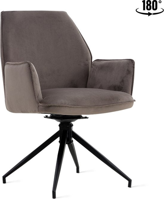 Chaise de salle à manger Jill Velvet Anthracite | Lot de 2