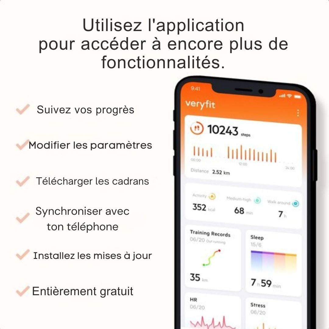 Montre connectée - MAOO BOOST Smartwatch - protecteur d'écran inclus - étanche - femmes - podomètre - rose