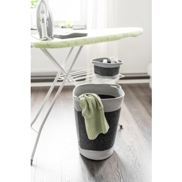Panier à linge WENKO Bea, gris foncé - 75 L - Feutre en polyester recyclé