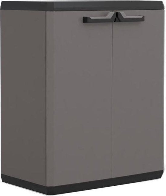 Keter Più Meuble de rangement - 1 étagère - 39x68x83cm - Gris foncé/noir