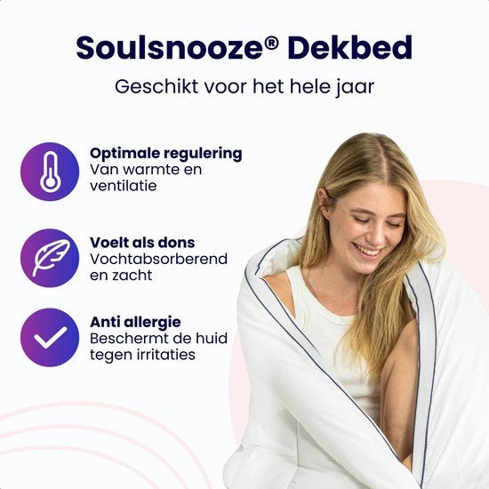 Soulsnooze® - Couette de luxe ultra douce 140 x 220 - Toute l'année - Qualité hôtelière - 3D Airmesh - Respirante - Couette simple - Antiallergique - Convient pour toute l'année