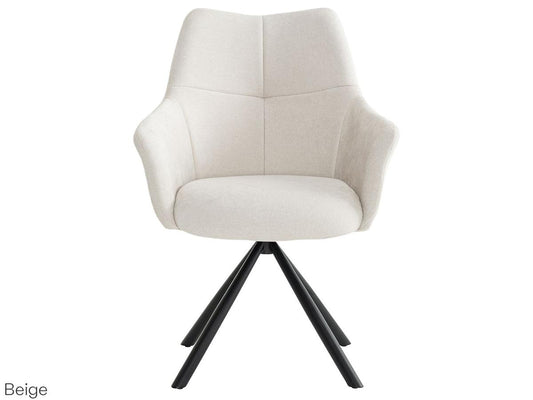 Chaise de salle à manger pivotante Oliver de Criks Design - Beige foncé - Lot de 2