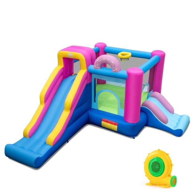 Coast Bouncy castle with Blower - Château d'eau avec toboggans et mur d'escalade 454 x 338 x 200 cm - Multicolore