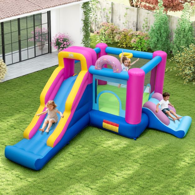 Coast Bouncy castle with Blower - Château d'eau avec toboggans et mur d'escalade 454 x 338 x 200 cm - Multicolore